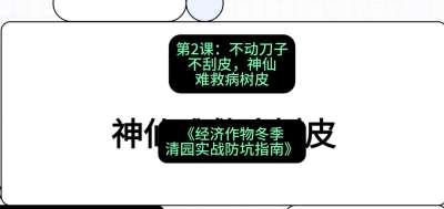 第2节：【物理手段】不动刀子不刮皮，神仙难救病树皮，课程：《经济作物冬季清园&middot;实战防坑指南》#识农AI