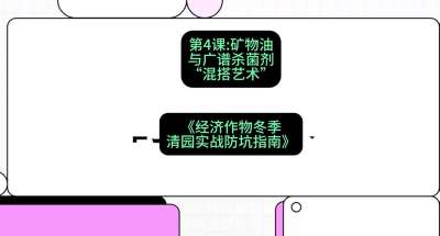 第4节：【替代方案】矿物油与广谱杀菌剂的&ldquo;混搭艺术&rdquo;，课程：《经济作物冬季清园&middot;实战防坑指南》#识农AI